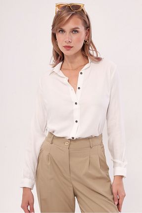 پیراهن سایز بزرگ سفید زنانه رگولار armonika - کد 3465674