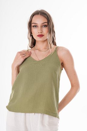بلوز خاکی زنانه Straight Şimal - کد 899566356