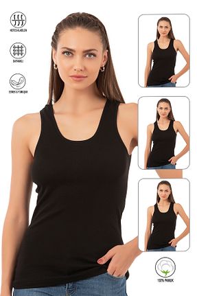 رکابی مشکی زنانه پنبه ای ÖZKAN underwear - کد 985360