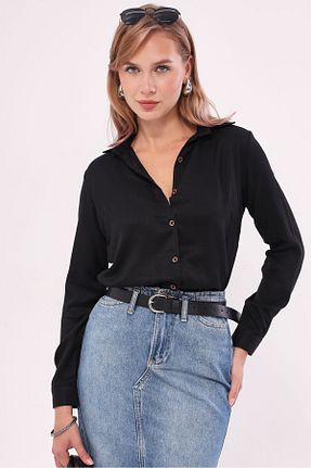 پیراهن سایز بزرگ مشکی زنانه رگولار armonika - کد 3465673
