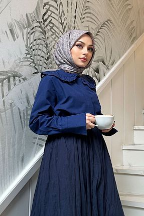 پیراهن حجاب سرمه ای زنانه رگولار LOCCO - کد 899563057