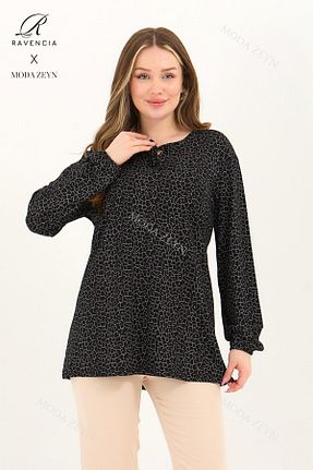بلوز مشکی زنانه یقه دوچرخه Ravencia - کد 886293507