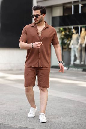 ست بالاتنه و پائین تنه قهوه ای مردانه بافتنی Gameyal - کد 899587846