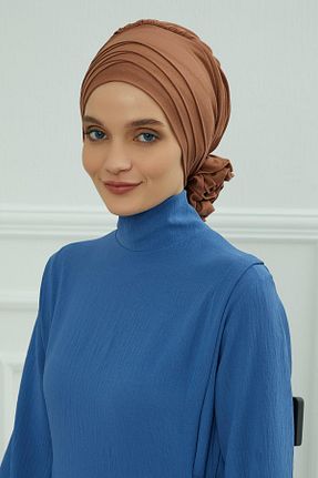 کلاه شنای حجاب قهوه ای زنانه Aisha