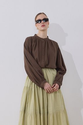 پیراهن قهوه ای زنانه رگولار Moca - کد 899585386