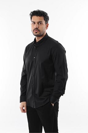پیراهن مشکی مردانه اسلیم فیت İDS COLLECTİON - کد 811700798