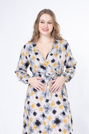 لباس سایز بزرگ بژ زنانه بافتنی mervemoda - کد 900526942
