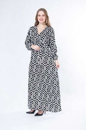 لباس سایز بزرگ مشکی زنانه بافتنی mervemoda - کد 900526980
