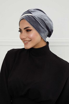 کلاه شنای حجاب طوسی زنانه Aisha