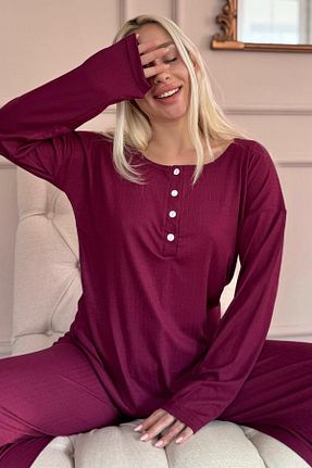 ست لباس راحتی بنفش زنانه ساده Pijamaevi - کد 899599610