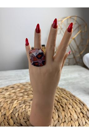 انگشتر جواهر نارنجی زنانه SEDEF TAKI - کد 899603763