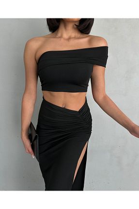 لباس مشکی زنانه بافتنی DESİGN - کد 899600883