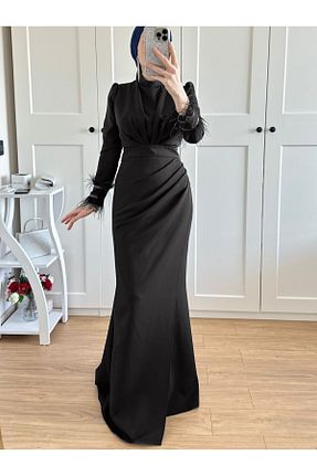 لباس مجلسی حجاب مشکی زنانه یقه ایستاده Modamorfo - کد 900531100