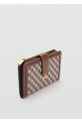 کیف پول قهوه ای زنانه سایز متوسط MANGO - کد 898628059