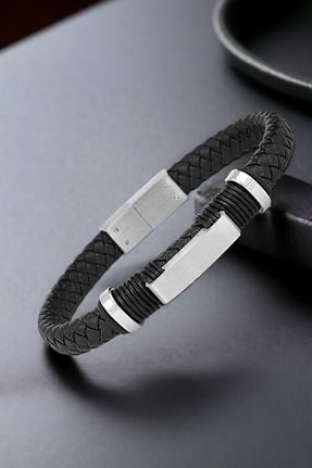 دستبند استیل (فولاد) مشکی مردانه Daniel Klein - کد 900585332