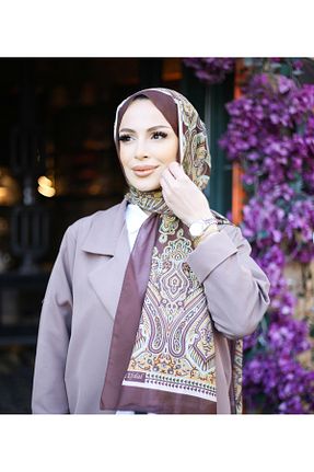 شال قهوه ای زنانه Poly Twill efdal şal eşarp - کد 848188294