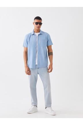 پیراهن سرمه ای مردانه پنبه ای LC Waikiki - کد 681338748