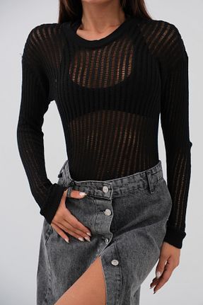 بلوز مشکی زنانه ساده Black Fashion - کد 819625340
