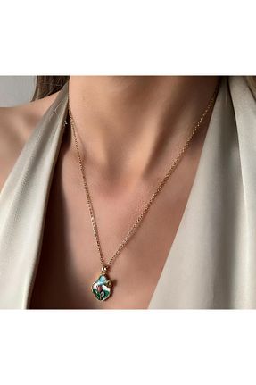 گردنبند استیل ( فولاد ) طلائی زنانه استیل ضد زنگ özgül takı ve tasarım - کد 888959065