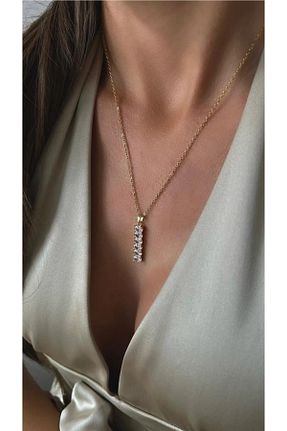 گردنبند استیل ( فولاد ) طلائی زنانه استیل ضد زنگ özgül takı ve tasarım - کد 886202453