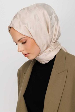 شال بژ زنانه ابریشم VALORSCARF - کد 899693778