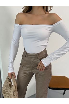 بلوز سفید زنانه ساده Mandlyz - کد 869650627