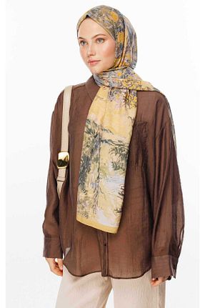 شال بژ زنانه پنبه ای VALORSCARF - کد 899707660