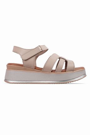 صندل بژ زنانه پاشنه تخت LAL SHOES & BAGS - کد 899712487