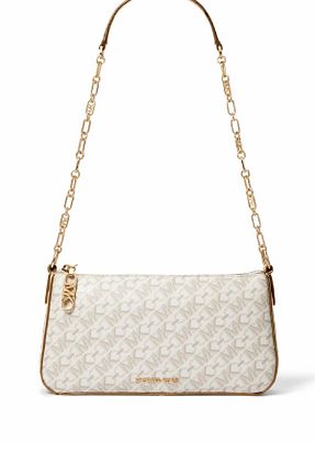 کیف دوشی بژ زنانه چرم مصنوعی Michael Kors - کد 812043683