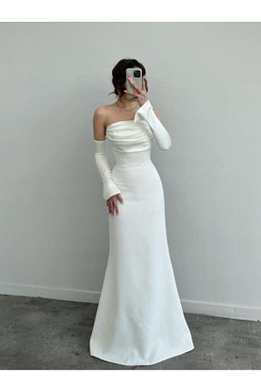 لباس مجلسی و فارغ التحصیلی سفید زنانه ساتن Serica Moda - کد 899714270