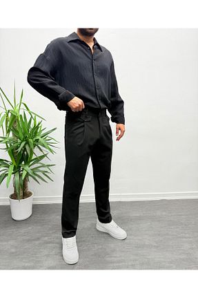 شلوار مشکی مردانه لیکرا MENOFOURSWEAR - کد 902778794