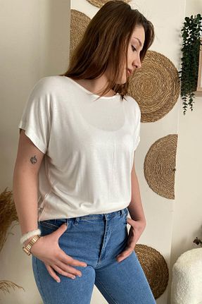 بلوز سفید زنانه ساده İstangül Butik - کد 899726213