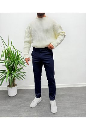 شلوار سرمه ای مردانه فاق نرمال MENOFOURSWEAR - کد 902774864