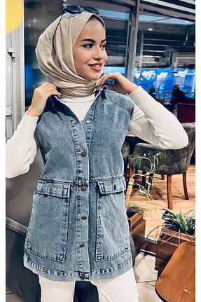 جلیقه حجاب آبی زنانه Jile sarıdağ - کد 899730581