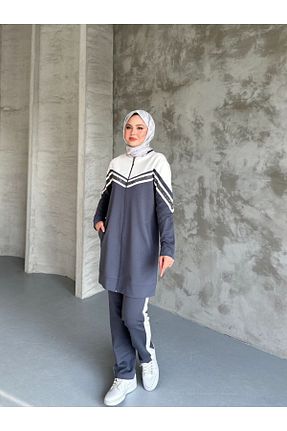 ست گرمکن حجاب طوسی رگولار moda4b - کد 899732488