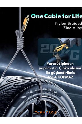 کابل شارژر طوسی Teknoloji Gelsin - کد 899753420