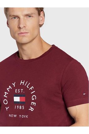 تیشرت زرشکی مردانه رگولار Tommy Hilfiger - کد 888741210
