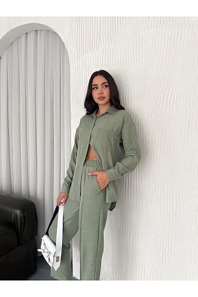 ست بالاتنه و پائین تنه خاکی زنانه بافتنی sportiness - کد 899760416