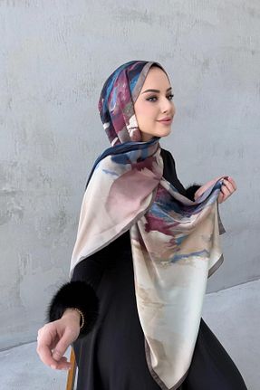شال طوسی زنانه ابریشم Byedauzunlar - کد 899764414
