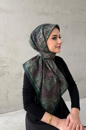 شال سبز زنانه ابریشم Byedauzunlar - کد 899765773