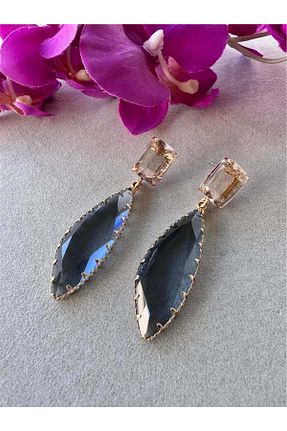 گوشواره جواهر طوسی Pelin Aksesuar - کد 899773131