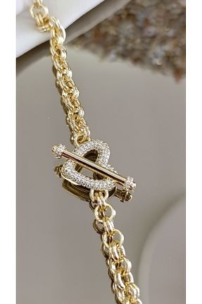 دستبند استیل (فولاد) طلائی زنانه استیل (فولاد) SENAM TAKI - کد 892249480