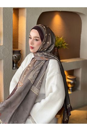 شال قهوه ای زنانه پنبه ای Modakaşmir - کد 935296374