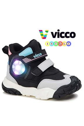 بوت / نیم بوت طوسی بچه گانه چرم مصنوعی Vicco - کد 194461527