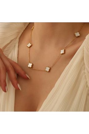 گردنبند استیل ( فولاد ) طلائی زنانه استیل (فولاد) Home - کد 899808272