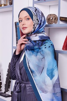 شال آبی زنانه ویسکون Levidor - کد 899810328