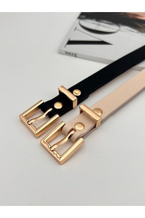 کمربند مشکی زنانه چرم مصنوعی Descoin - کد 899818692