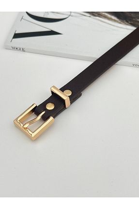 کمربند قهوه ای زنانه چرم مصنوعی Descoin - کد 899818684