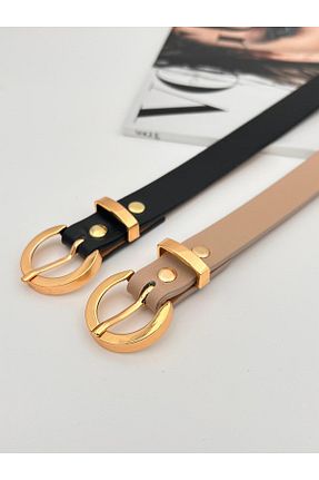 کمربند مشکی زنانه چرم مصنوعی Descoin - کد 899820449
