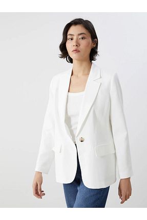 کت بلیزر سفید زنانه ویسکو LC Waikiki - کد 899839576